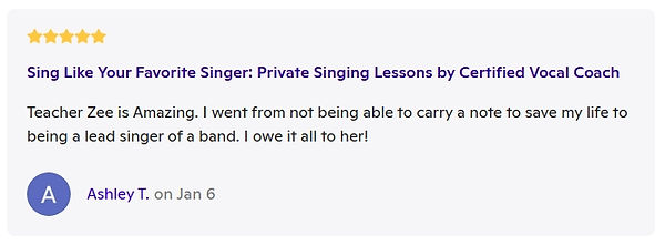 Zatcha Rodriguez, SAG-AFTRA Actress, Singer, Vocal and Acting Coach: Client Review