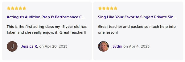 Zatcha Rodriguez, SAG-AFTRA Actress, Singer, Vocal and Acting Coach: Client Review