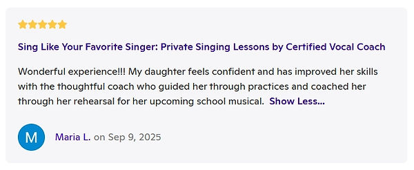 Zatcha Rodriguez, SAG-AFTRA Actress, Singer, Vocal and Acting Coach: Client Review