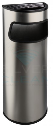 RJPSILVH4411SSS Papeleira-Cinzeiro Meia Lua Inox Acetinado 15L (Sil)