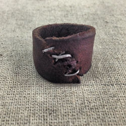 Metal Stitched Leather Ring