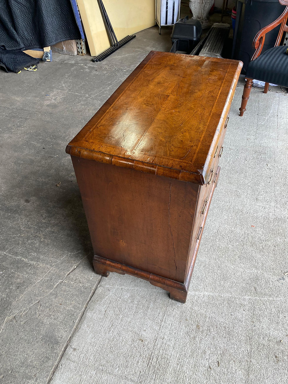 Thumbnail: 18th Century English Burl Walnut Chest