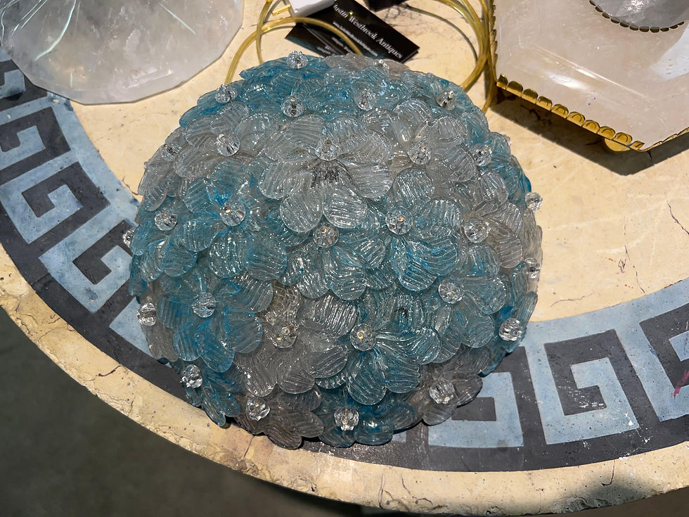 Thumbnail: Italian Mid Century Glass Flower Flush Mount