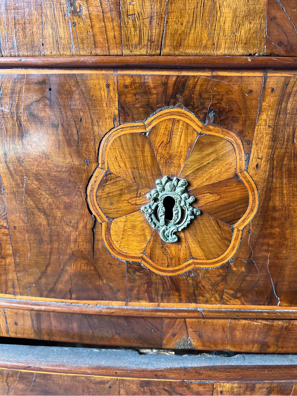 Thumbnail: 18th Century Italian Inlaid Burl Walnut Chest of Drawers