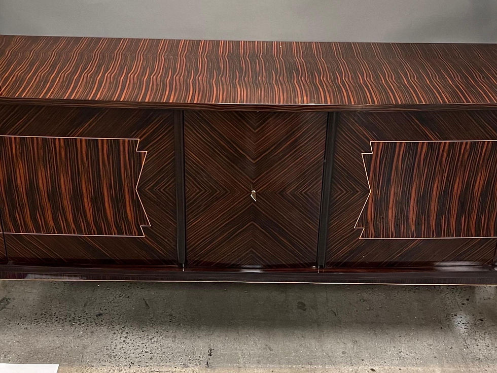 Thumbnail: French Mid-Century Macassar Ebony Credenza with Bar