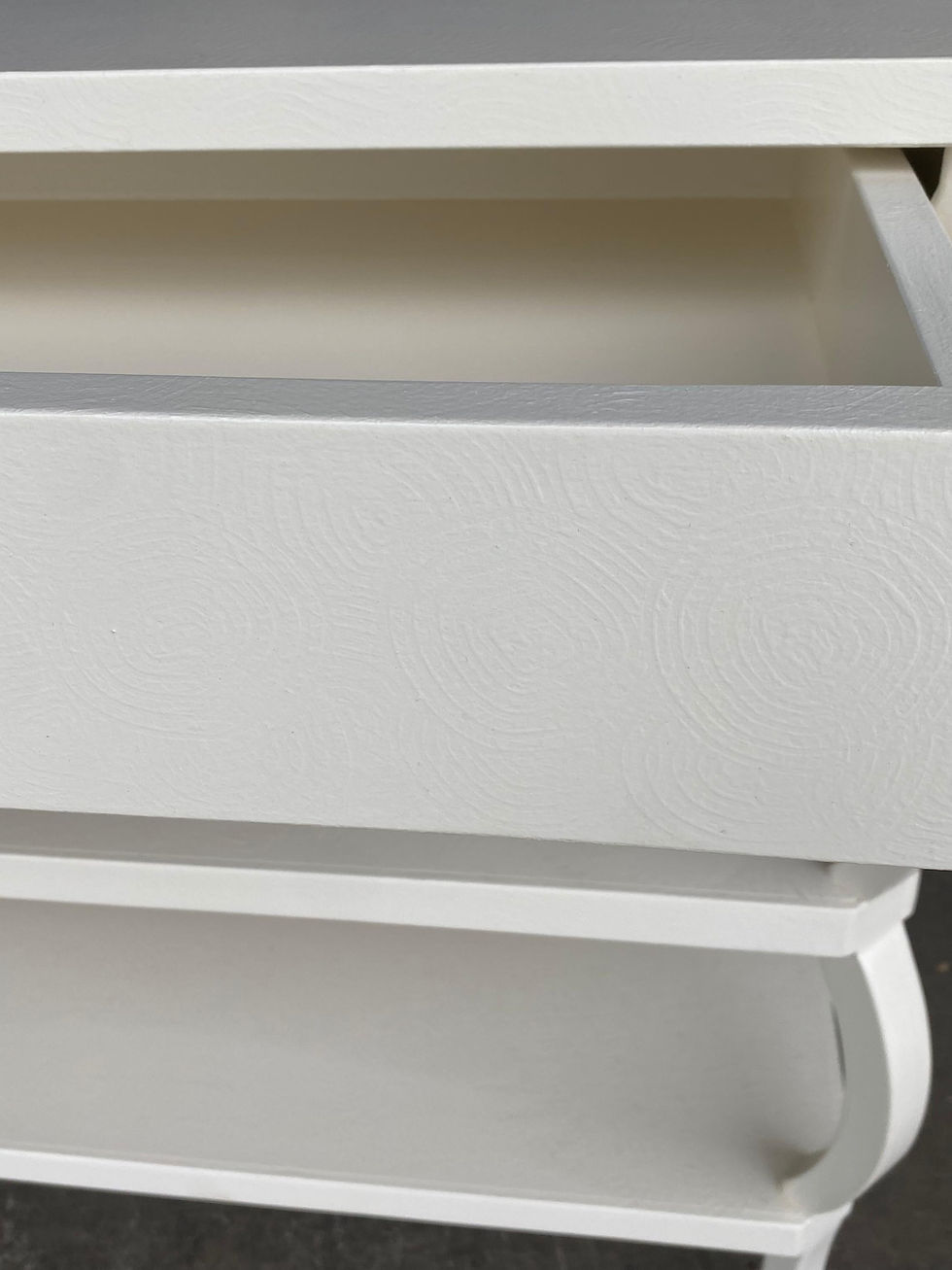 Thumbnail: Custom Artisan Made Hand Painted Textured One Drawer Side Tables