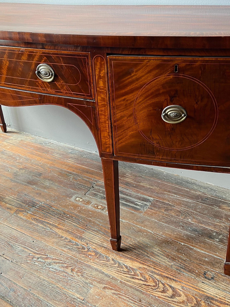Thumbnail: 18th- 19th Century Inlaid Georgian Mahogany Sideboard