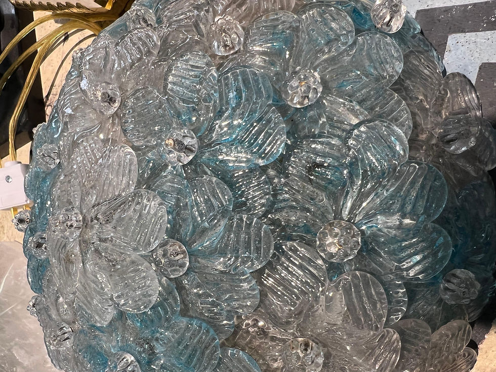 Thumbnail: Italian Mid Century Glass Flower Flush Mount