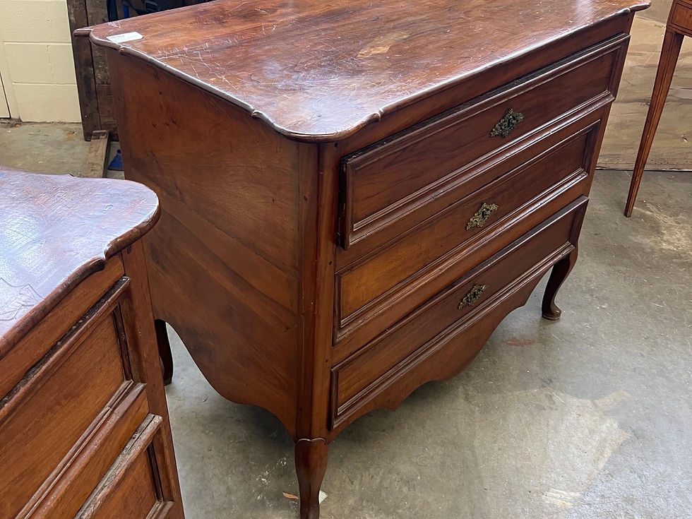 Thumbnail: Handsome Pair of Grand Scale 18th- 19th Century Tuscan Walnut Chests of Drawers