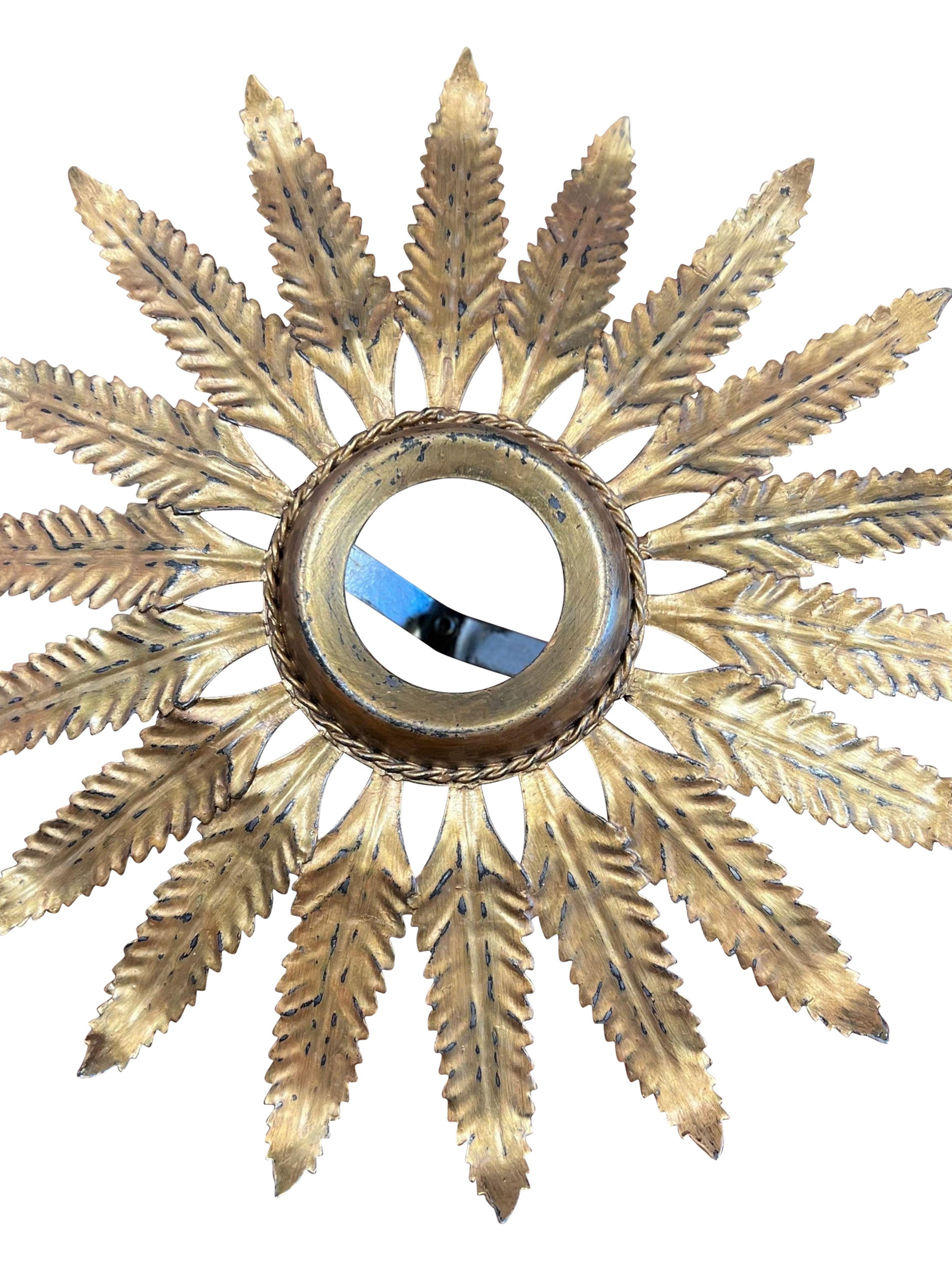 French tole starburst flush mount