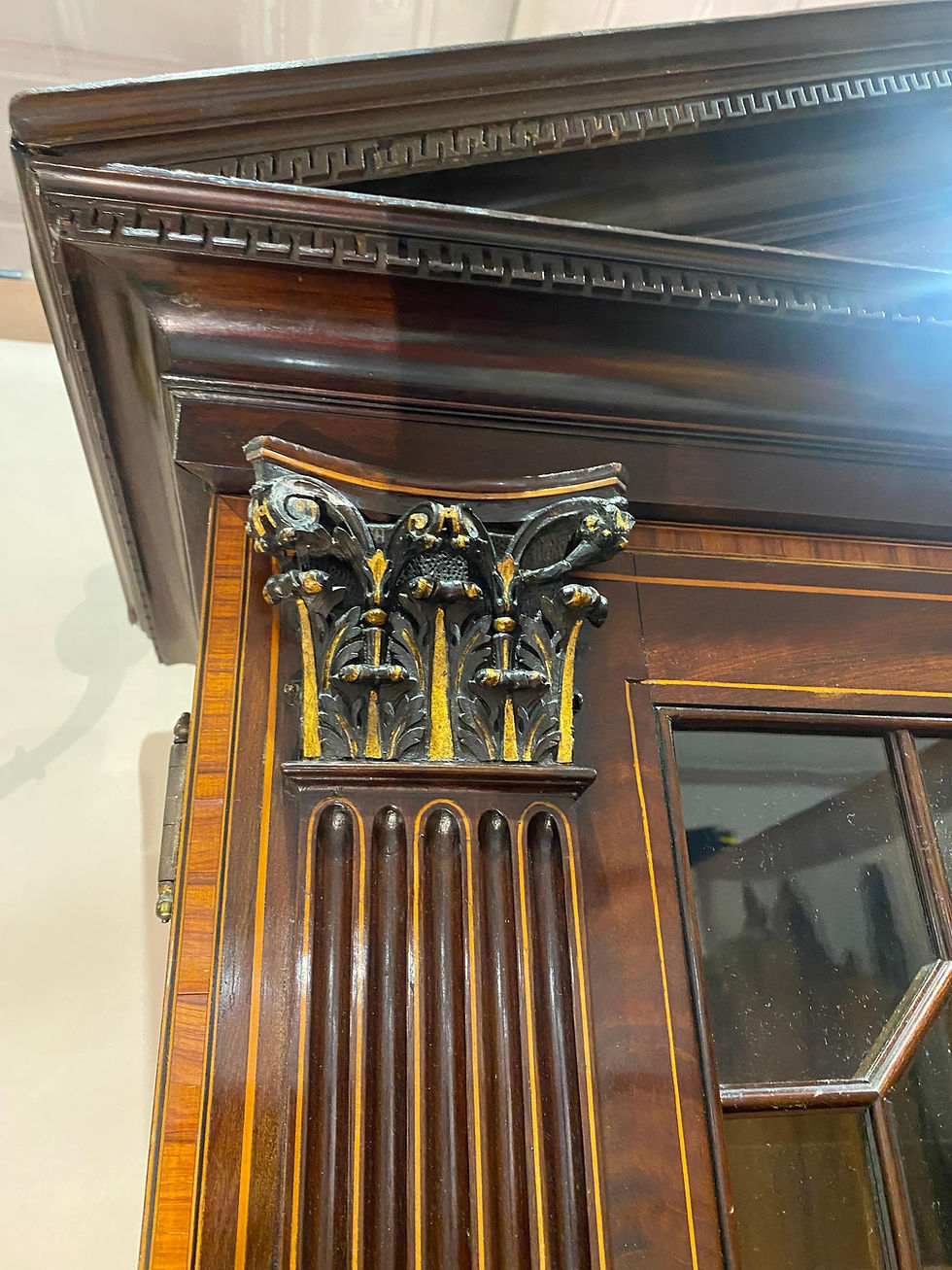Thumbnail: Fine Inlaid Georgian Secretary with Falconer Pediment, Probably by Gillows