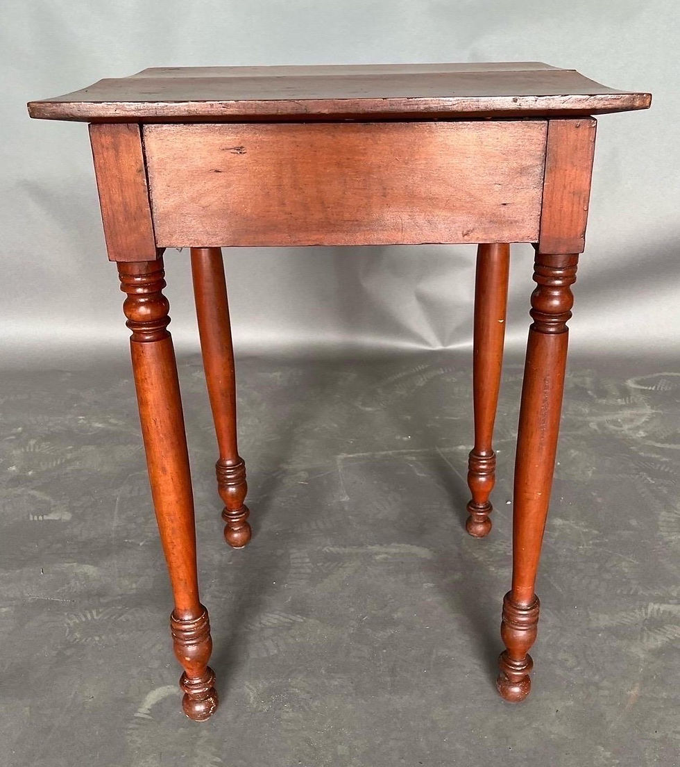 Thumbnail: 19th Century American cherry one drawer stand with turned legs and feet
