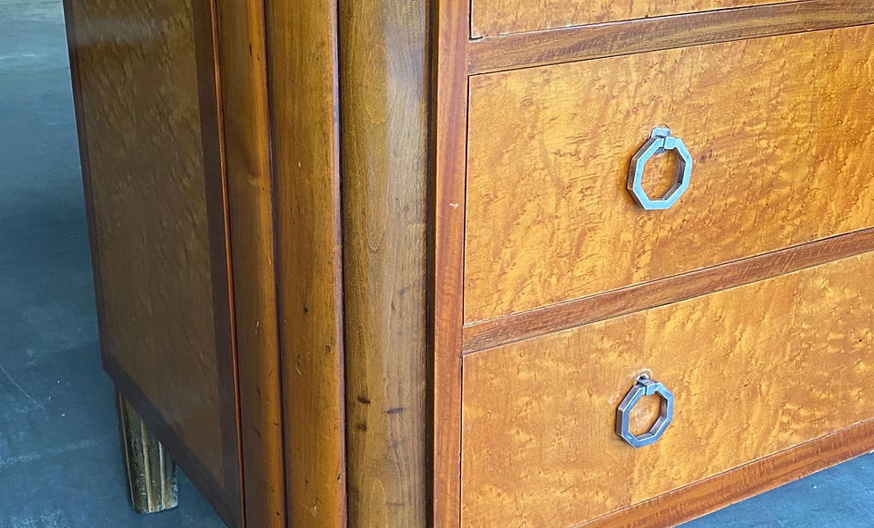 Thumbnail: French Art Deco Marble Top 3 Drawer Chest