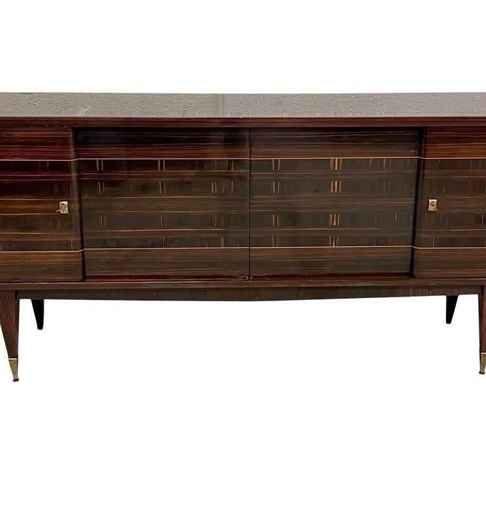 Thumbnail: Incredible French Art Deco 4 Door Macassar Ebony Credenza