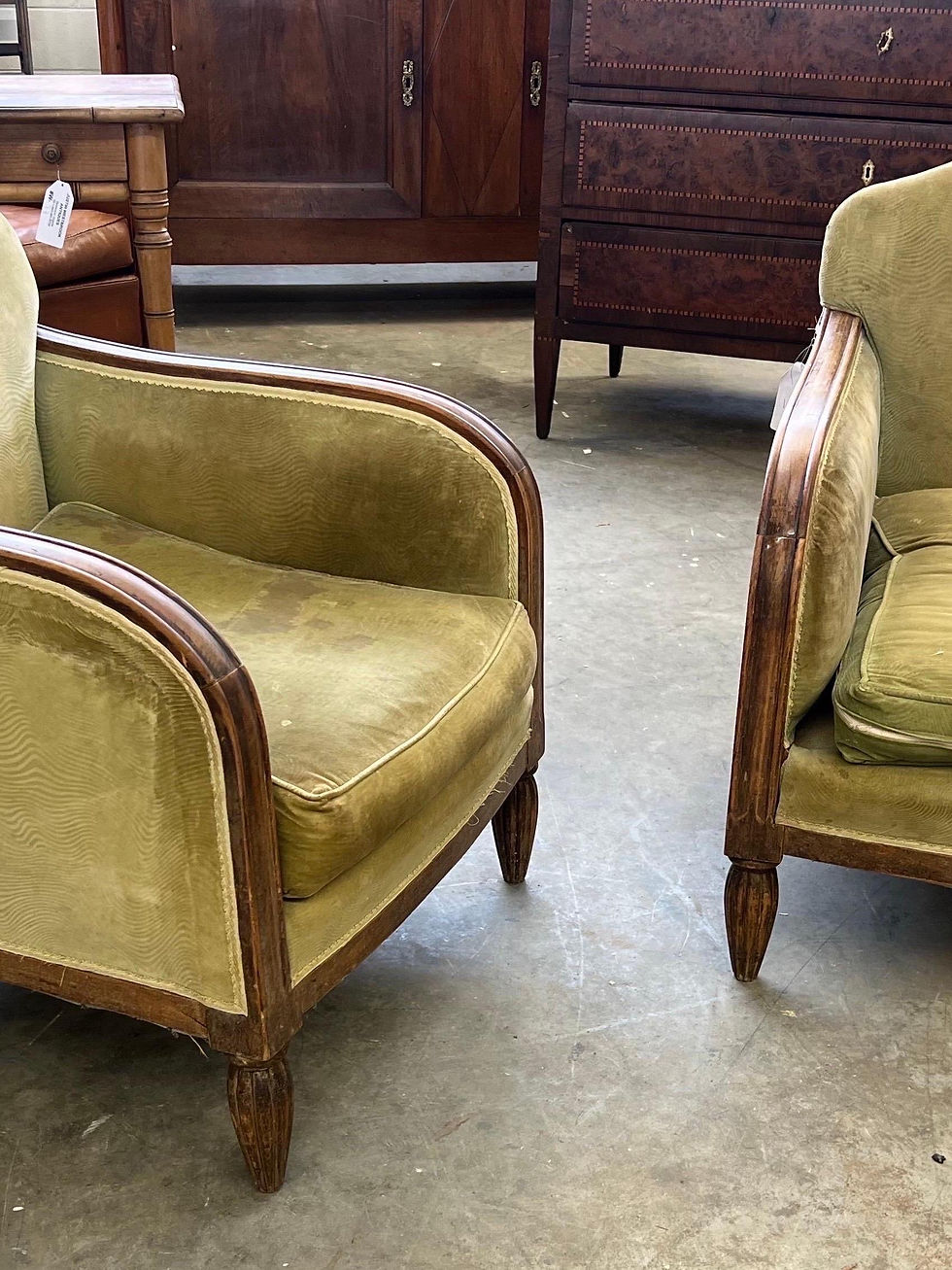 Pair of French Deco Club Chairs
