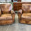 Thumbnail: Pair of French Deco Period Leather Club Chairs with Great Patina