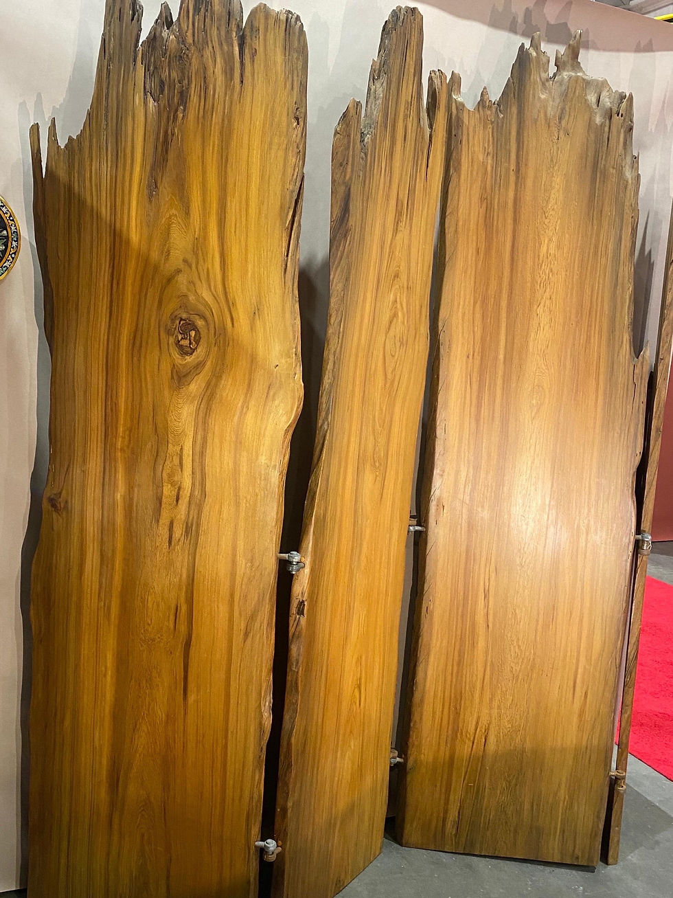 Thumbnail: Incredible Live Edge 4 Panel Screen, Possibly by Nakashima or a Contemporary