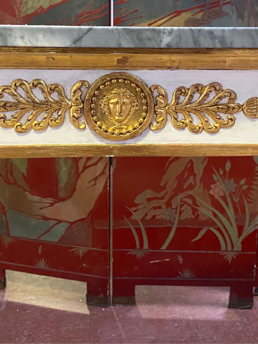 Thumbnail: Pair of 19th Century Neoclassical Marble Top & Bronze Ormolu Mounted Pier Tables