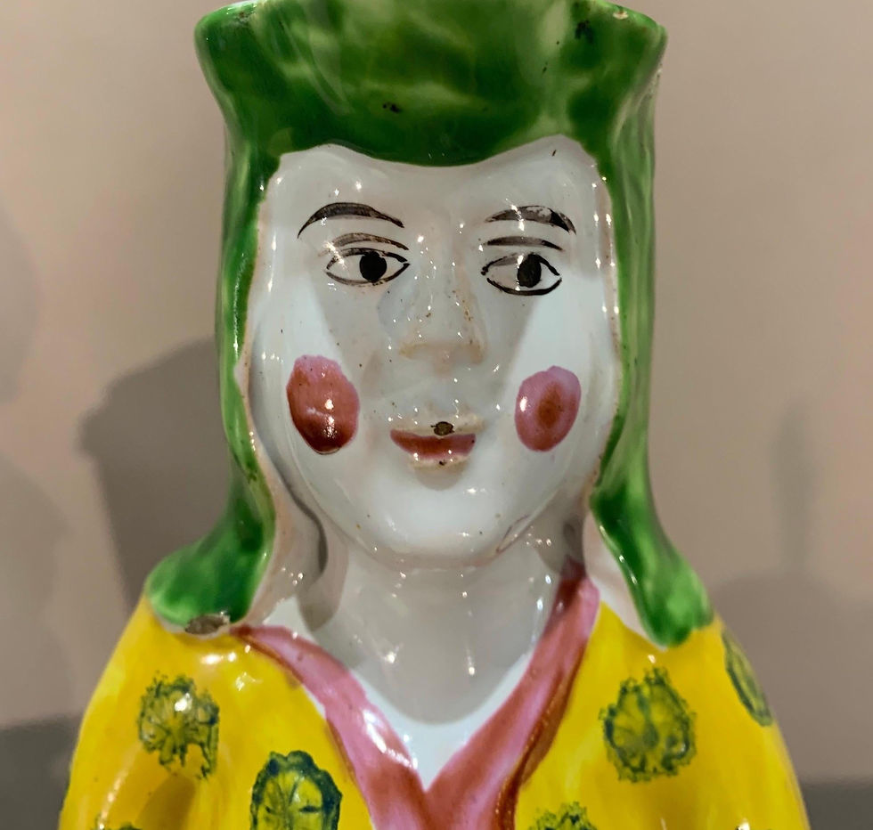 Thumbnail: 19th Century Polychrome French Faience Wine Decanter