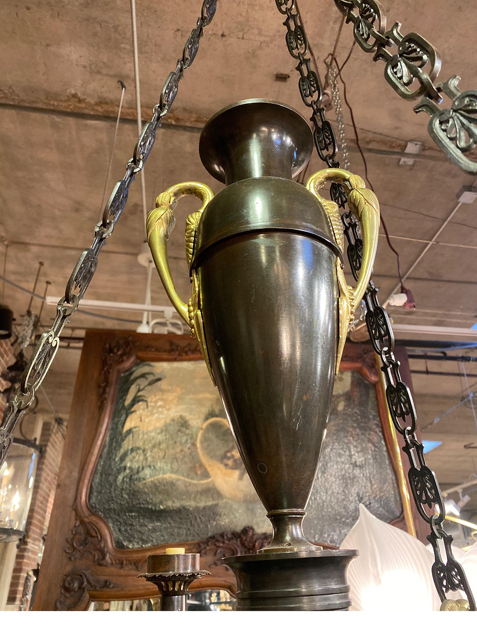 Thumbnail: 19th Century French Empire 3 Light Chandelier Luther Provenance