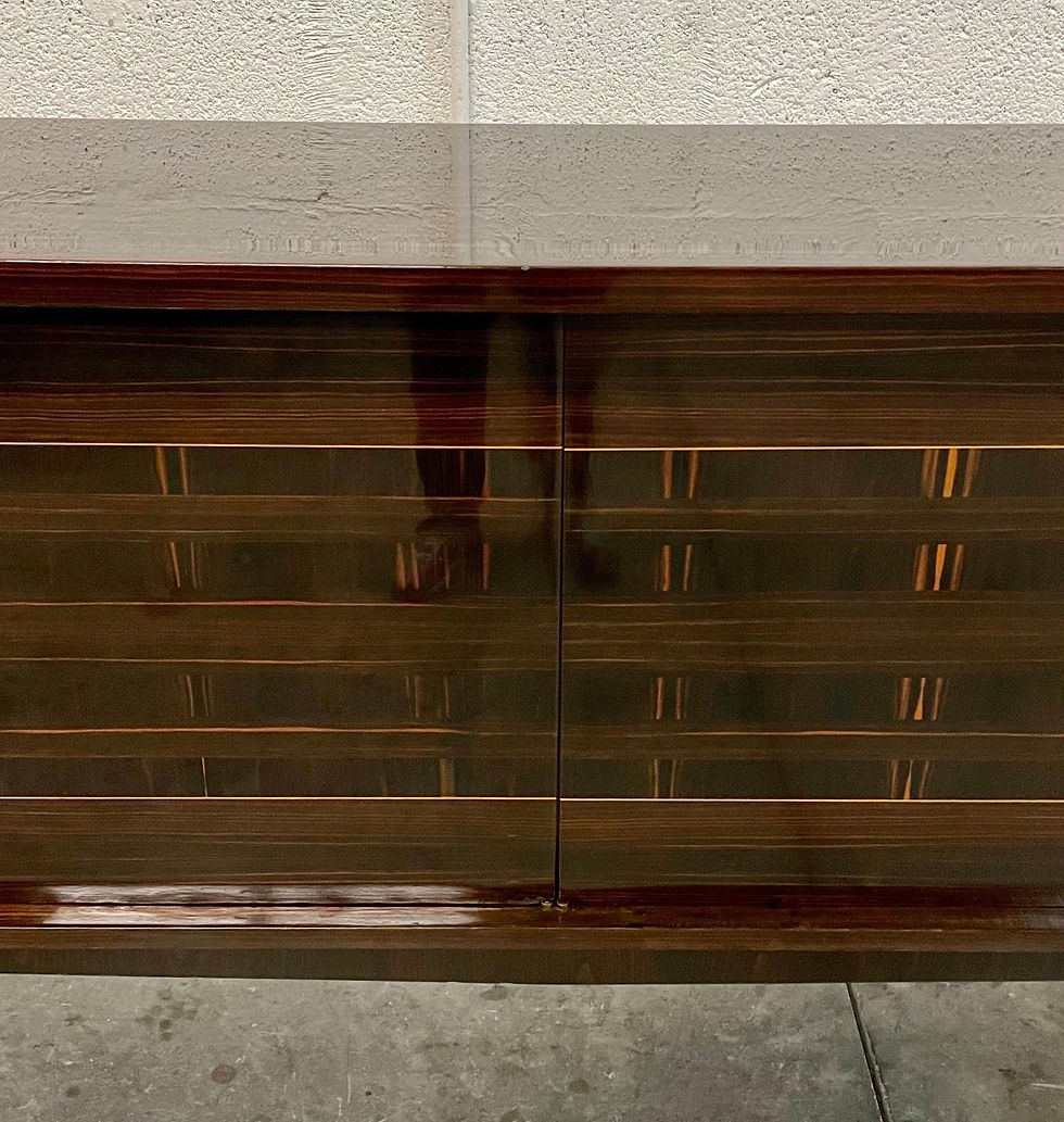 Thumbnail: Incredible French Art Deco 4 Door Macassar Ebony Credenza