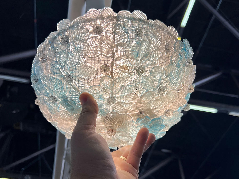 Thumbnail: Italian Mid Century Glass Flower Flush Mount