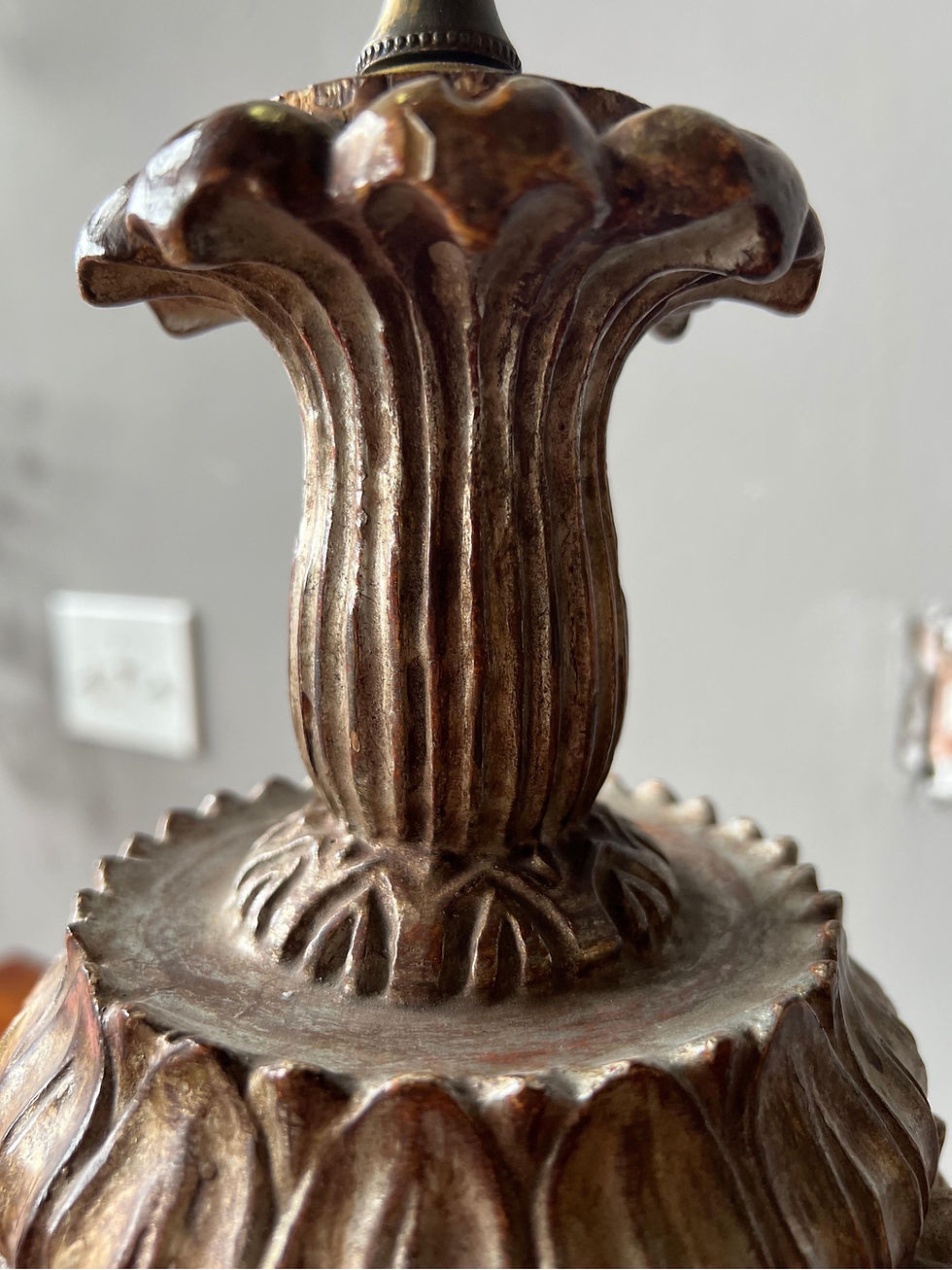 Thumbnail: 19th Century Silver Leaf Stylized Pineapple Form Lamp
