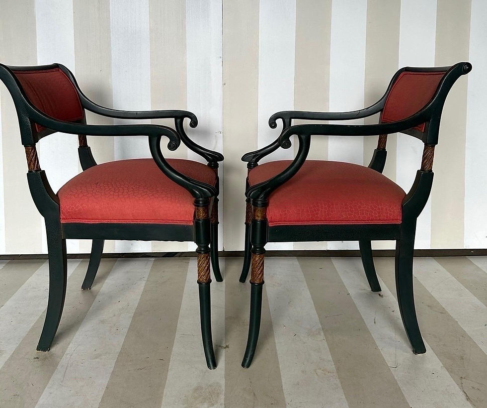Thumbnail: Chic pair of regency style armchairs