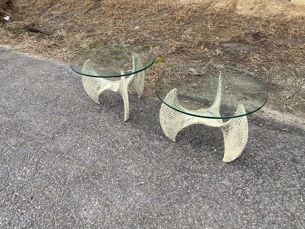 Thumbnail: Great pair of vintage propellor form side tables