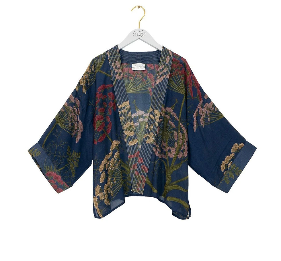 Thumbnail: Parsley Seed Navy Wool Kimono