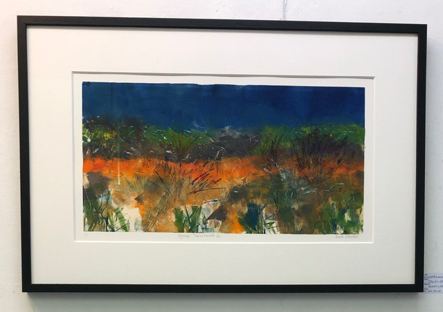 Handmade monotype print in response to the landscape after tin mining in Cornwall
