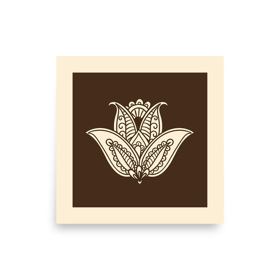 Brown Beige Harmonious Hindu Art Print No5 Zen Mindful Tranquil Wall Art