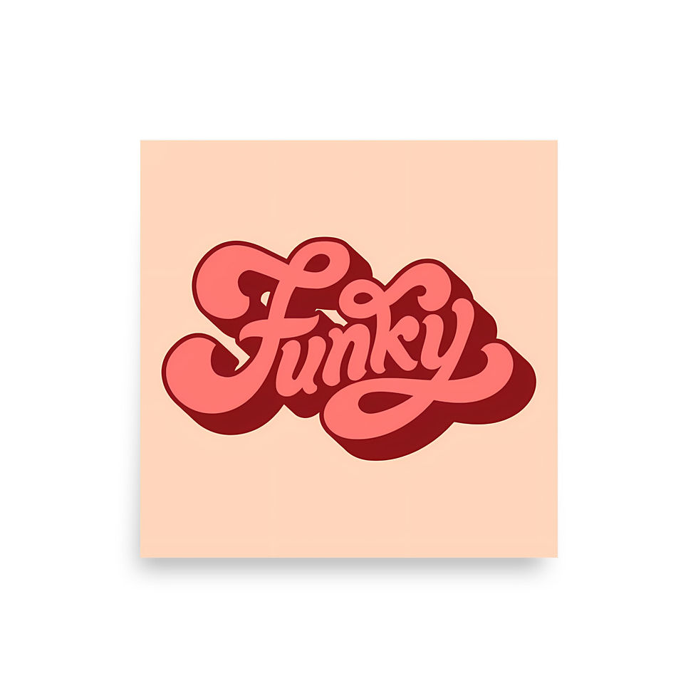 Pink Funky Art Print Groovy 60s Typography Hippiecore Retro Wall Art