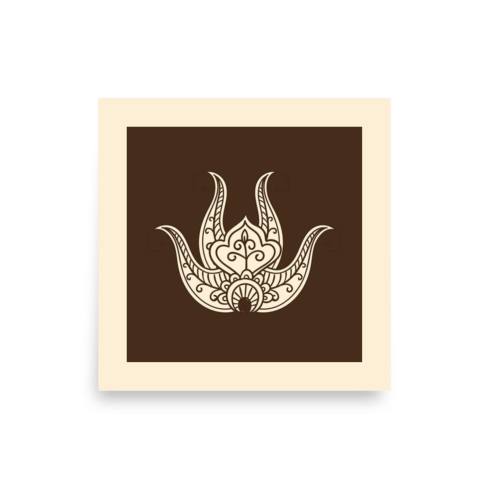 Brown Beige Harmonious Hindu Art Print No4 Zen Mindful Tranquil Wall Art