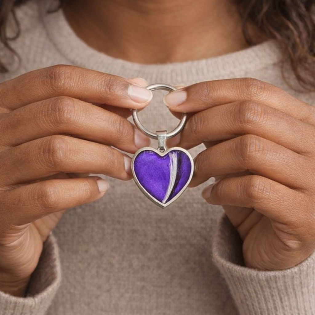 Stainless Steel Heart Memorial Keyring