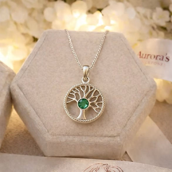 Thumbnail: Silver Tree Of Life Memorial Necklace With Central Resin Setting
