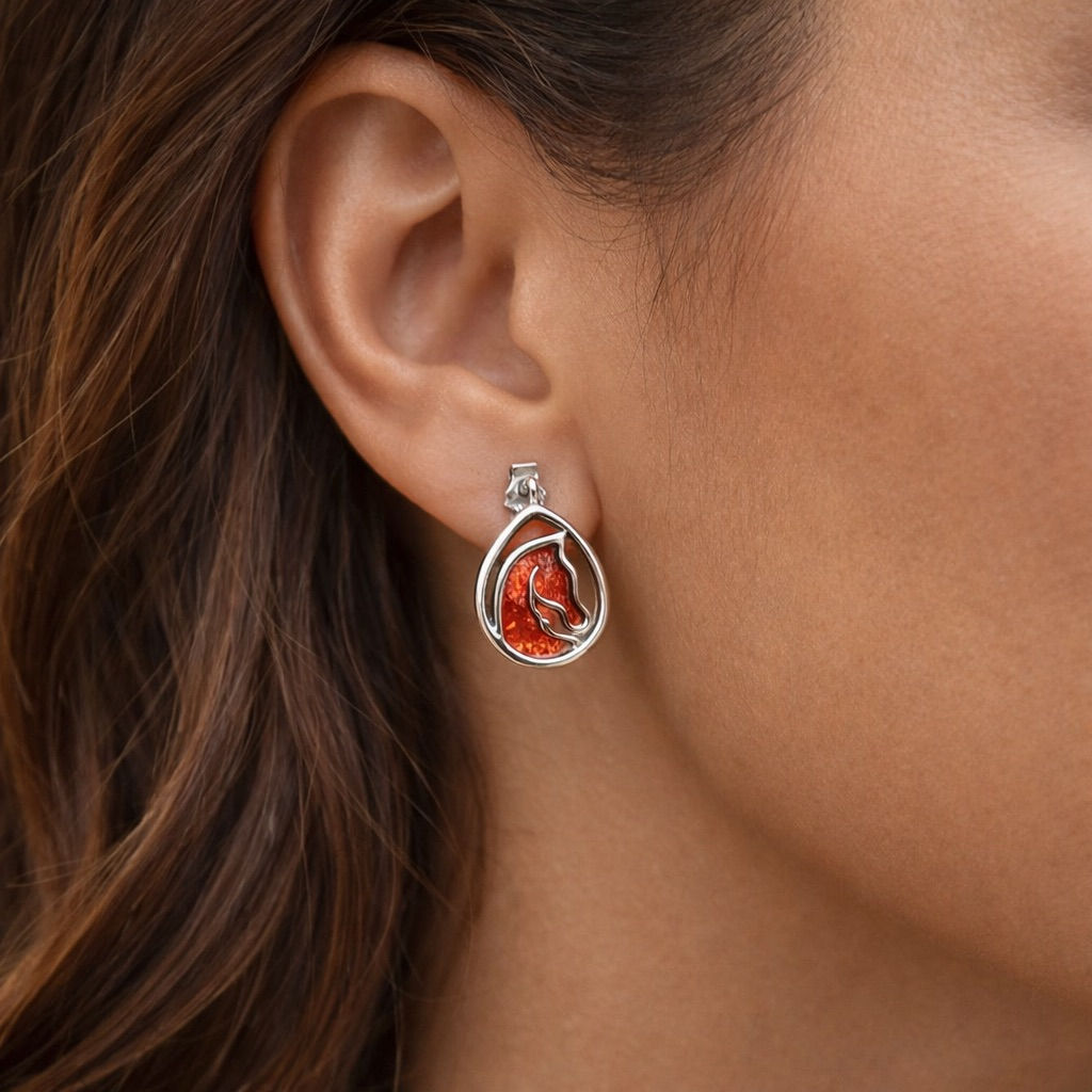 Equus Silver Stud Memorial Earrings