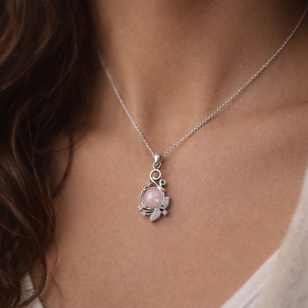 Silver Floral Design Memorial Pendant for Resin Stone