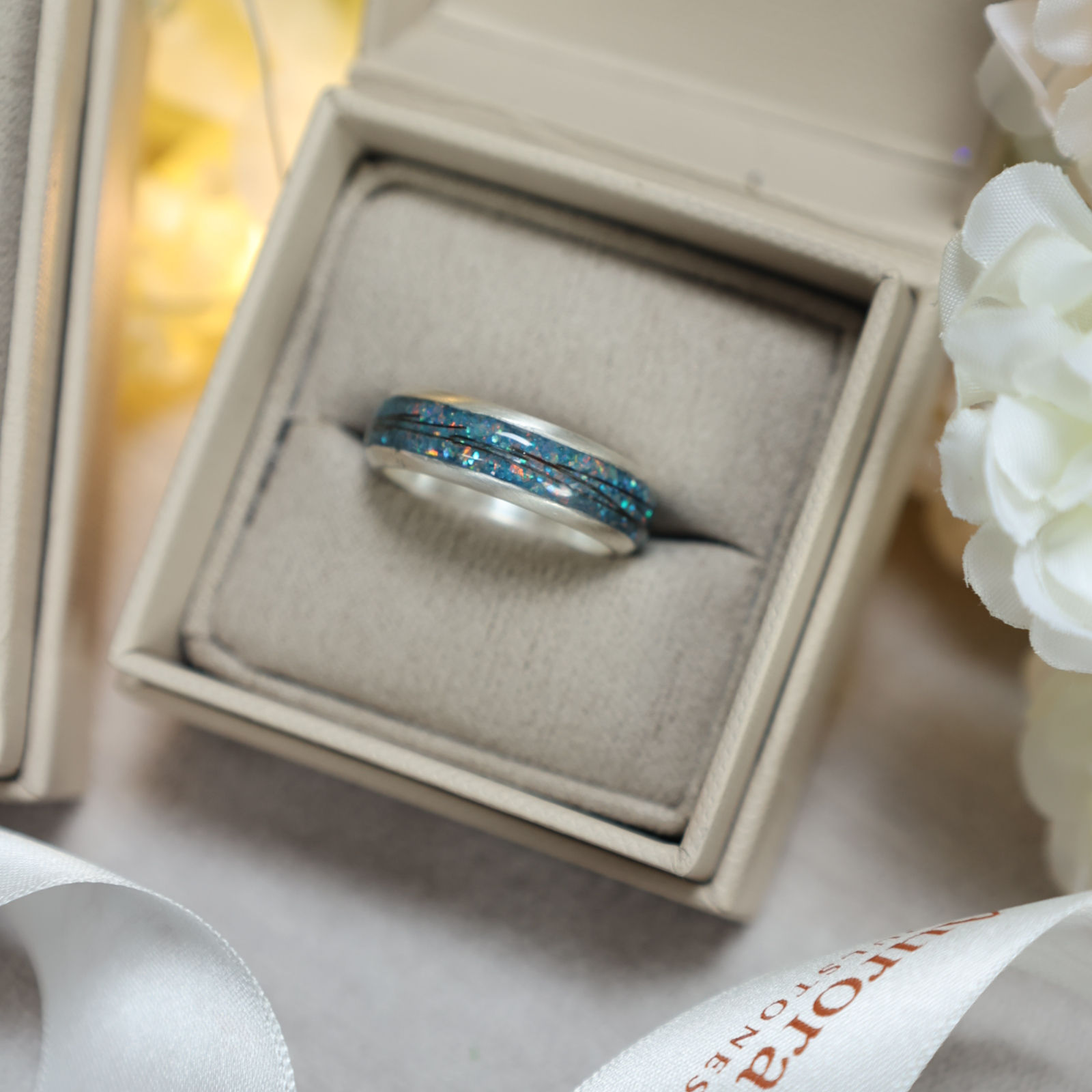 Silver Wide Channel Memorial Ring Band