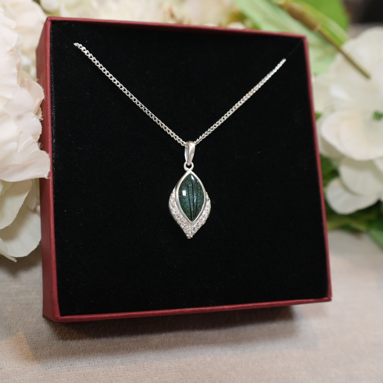 Evelyn Silver CZ Memorial Necklace