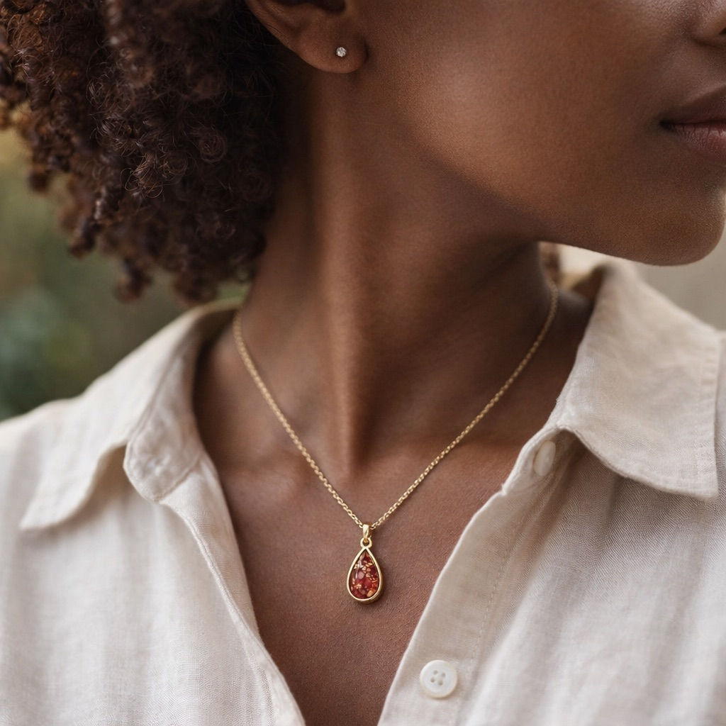 Lacrima 9ct Gold Pear Shaped Memorial Pendant