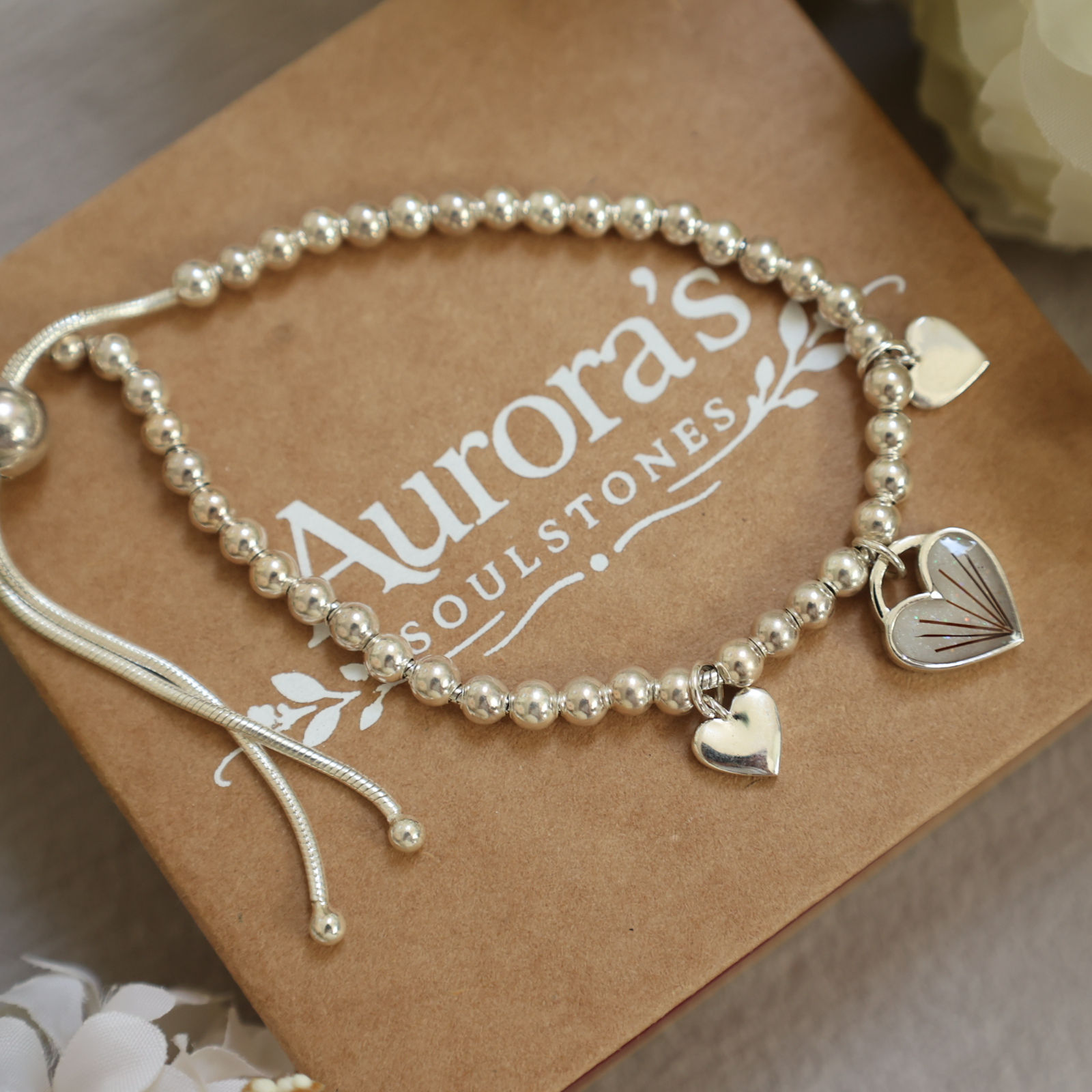 Aislinn Triple Heart Silver Memorial Bracelet