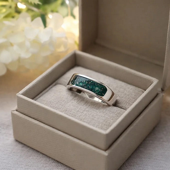 Silver Unisex Channel Band Memorial Ring