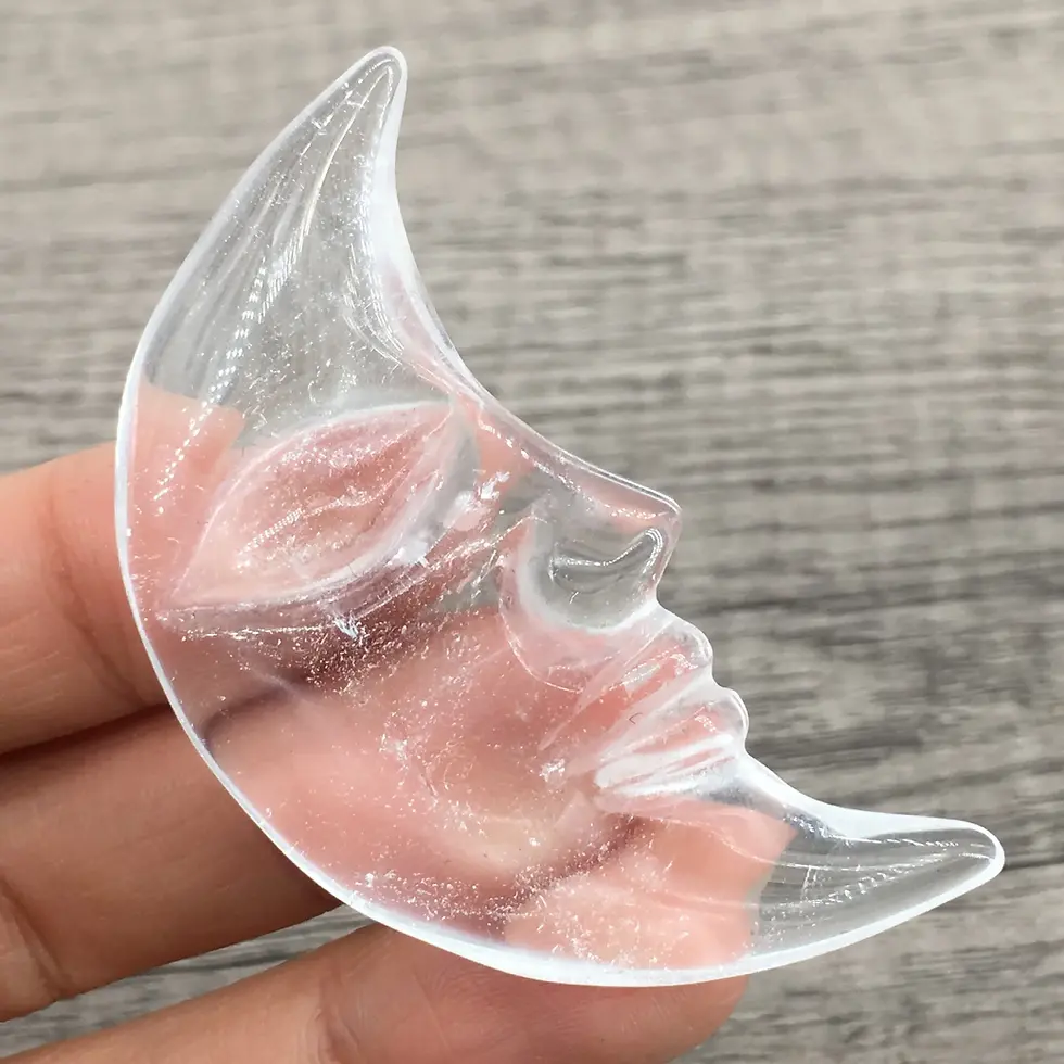Thumbnail: Diy Natural Cherry Blossom Flower Agate Moon Face Crystal Crystals Moon