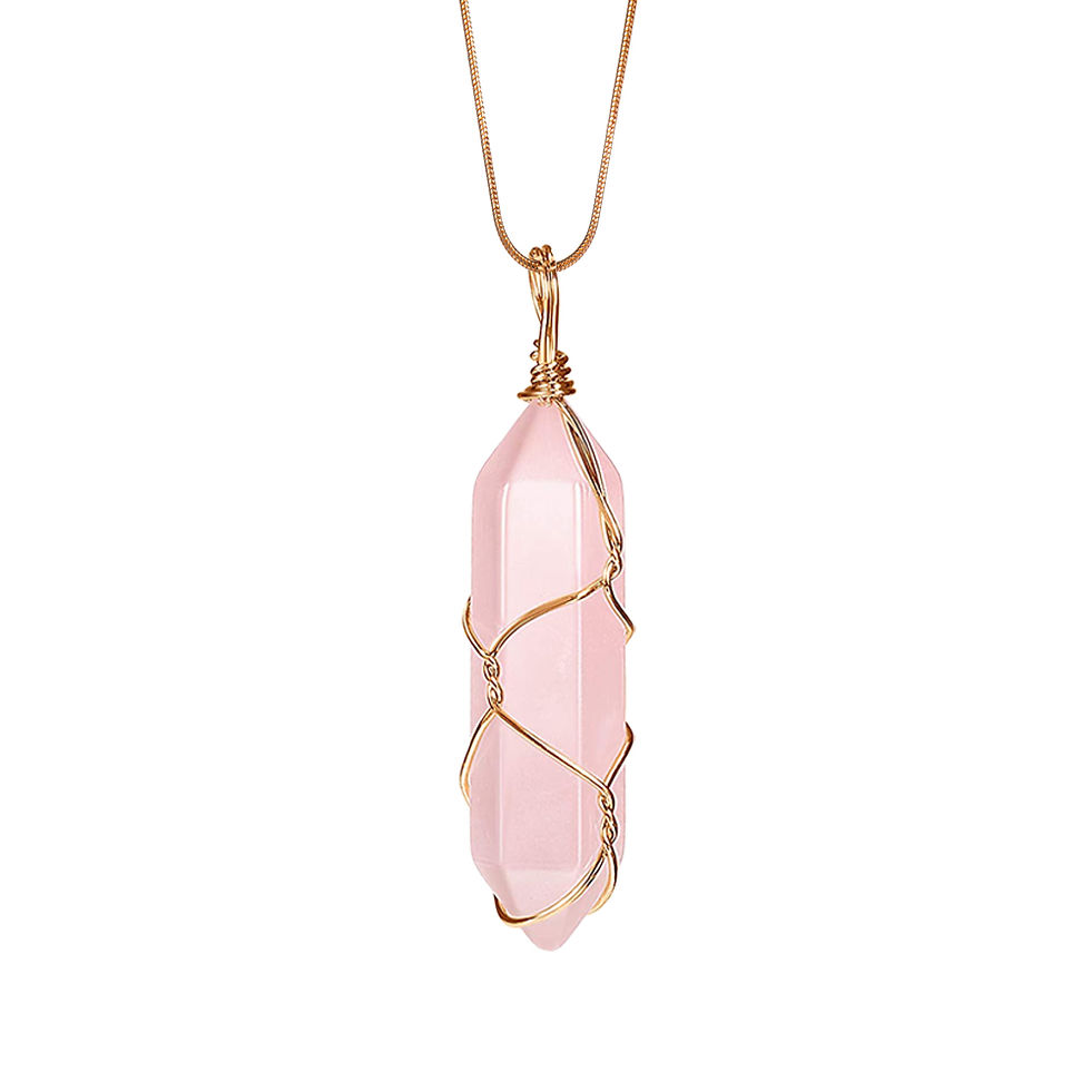 Thumbnail: Healing Crystal Stone Necklace Wire Wrapped Gemstone