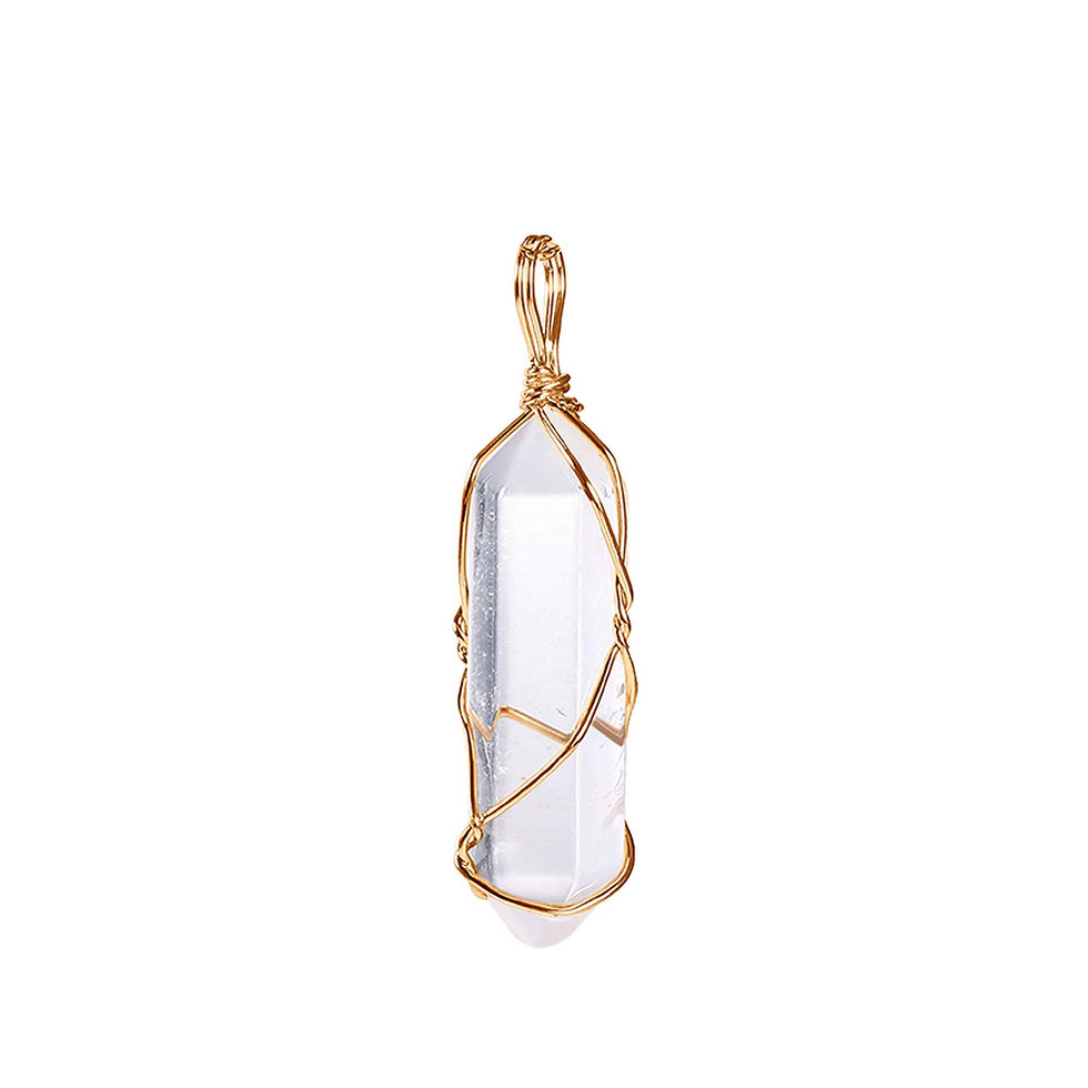Thumbnail: Healing Crystal Stone Necklace Wire Wrapped Gemstone
