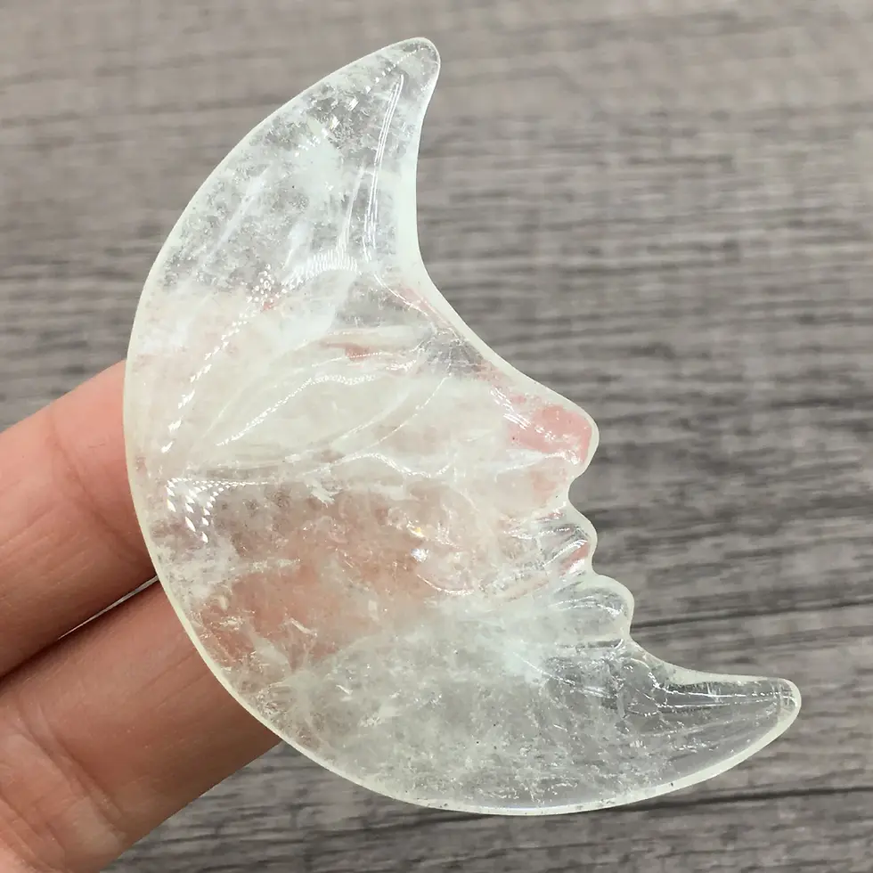 Thumbnail: Diy Natural Cherry Blossom Flower Agate Moon Face Crystal Crystals Moon