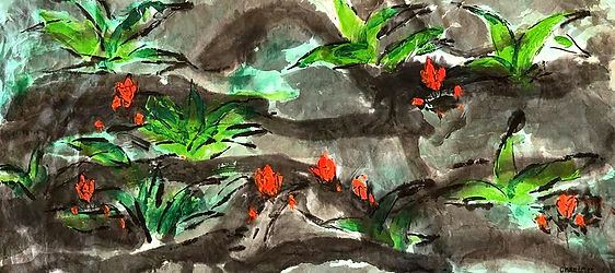 Chantelle Huang, Series of Natural rhyme (4) , Ink and colour,53x105cm.jpg