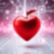 a shiny red heart-shaped apple floats with a white tech themed background_edited.jpg