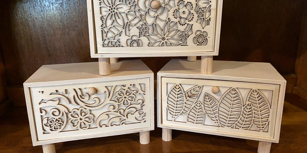 Wooden Tea Box Painting